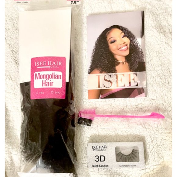 18" 140g Afro Curly / Kinky Hair Clip Ins Extensions - Picture 3 of 4